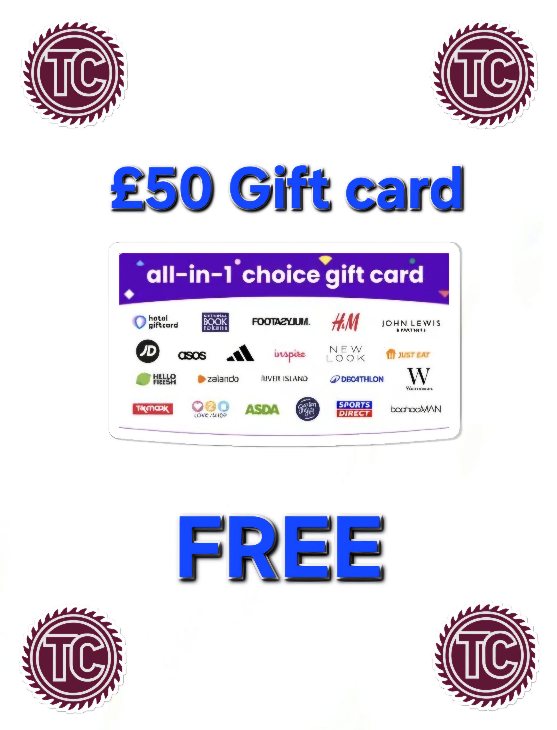 Won £50 GIFT CARD FOR FREE